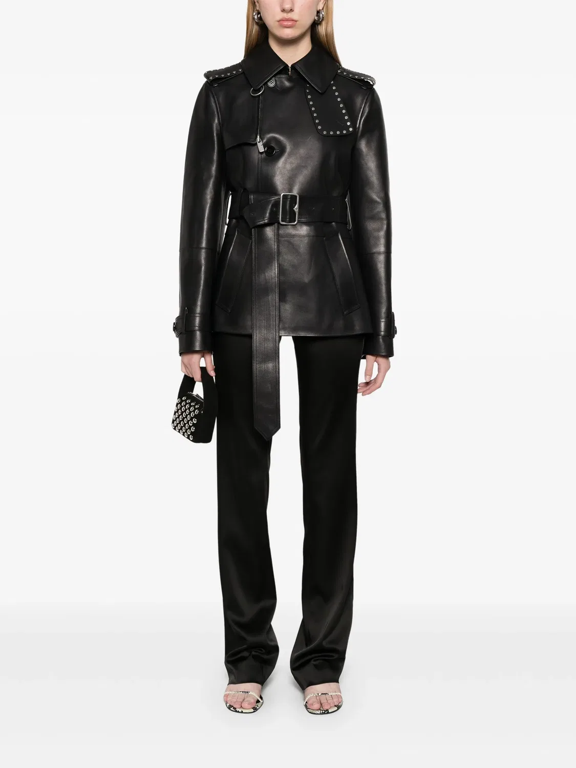 Кожаная куртка Burberry, черный — фото 4