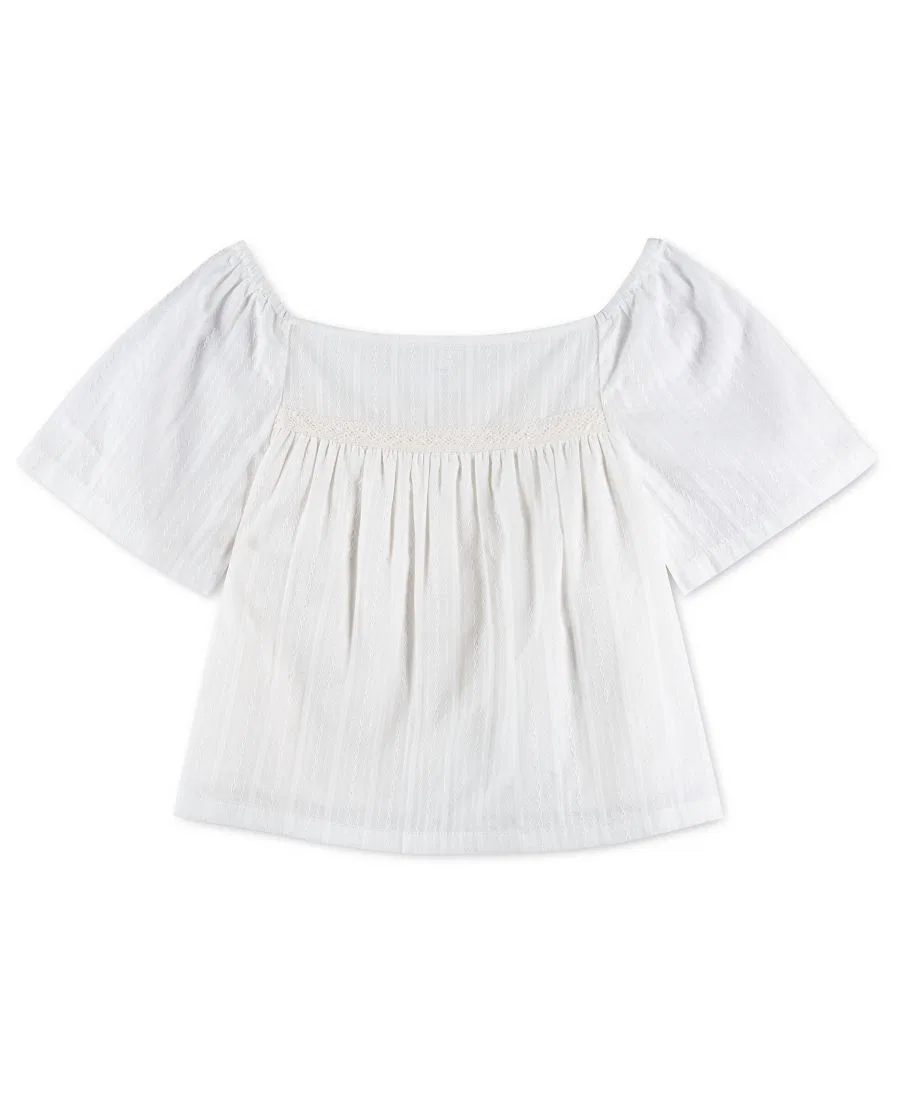 Детское топ для девочек с коротким рукавом Boho Swing Top abercrombie kids, White