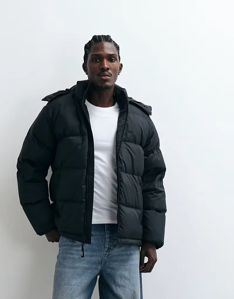 Пуховая куртка Levi's Rockwell с капюшоном, черный