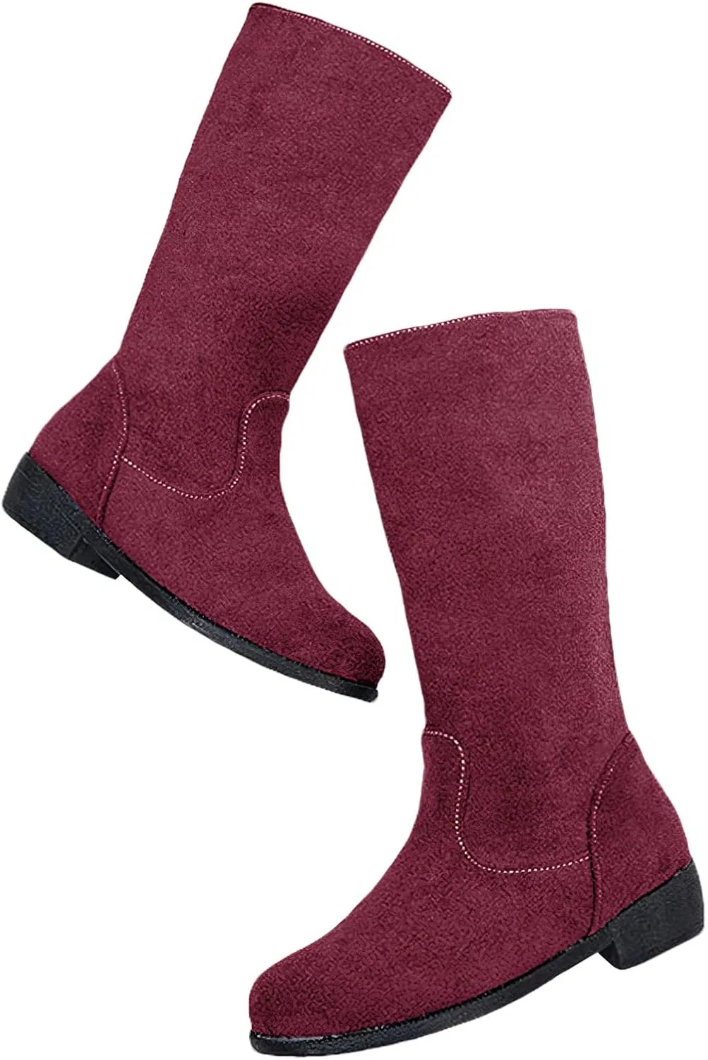 Детские зимние сапоги для девочек с боковой молнией rismart, Wine Red — фото 4
