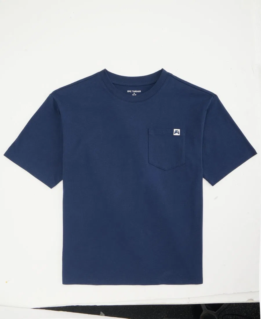 Футболка свободного кроя с нагрудным карманом Epic Threads, Navy Nauti