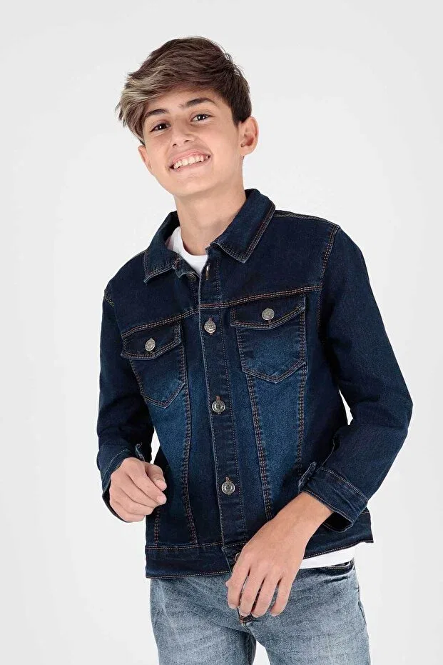 Детская джинсовая куртка для мальчиков Basics Ahengim, Navy Blue — фото 2