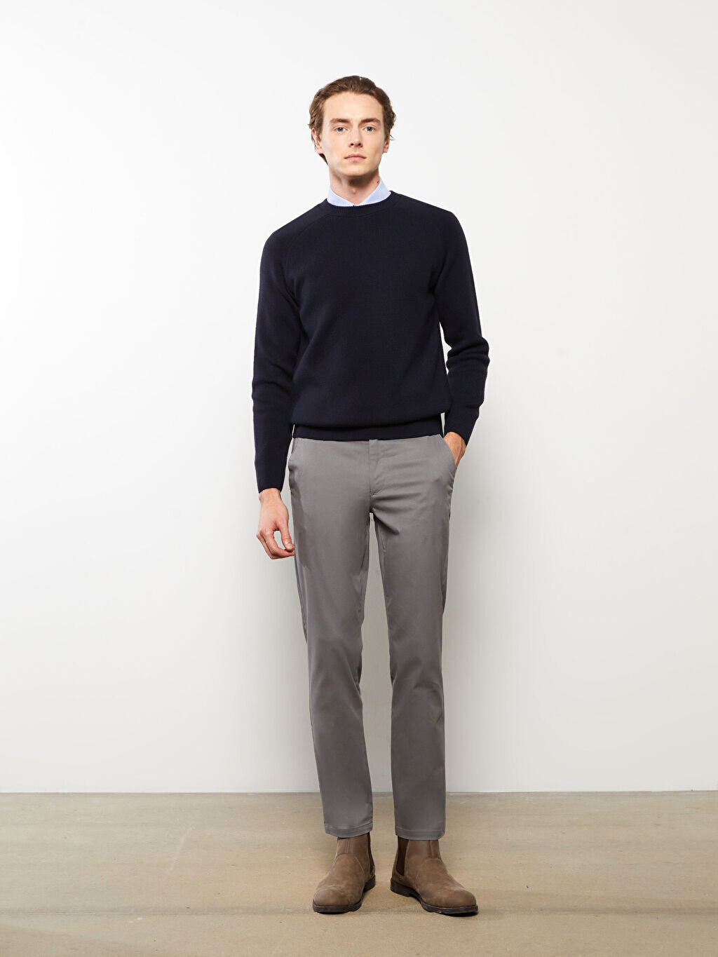 

Мужские брюки чинос Slim Fit из габардина LCWAIKIKI Classic, Серый, Мужские брюки чинос Slim Fit из габардина LCWAIKIKI Classic