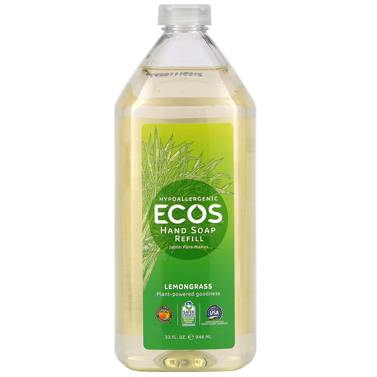 

Earth Friendly Products, Ecos, мыло для рук, лемонграсс, 946 мл (32 жидк. Унции)