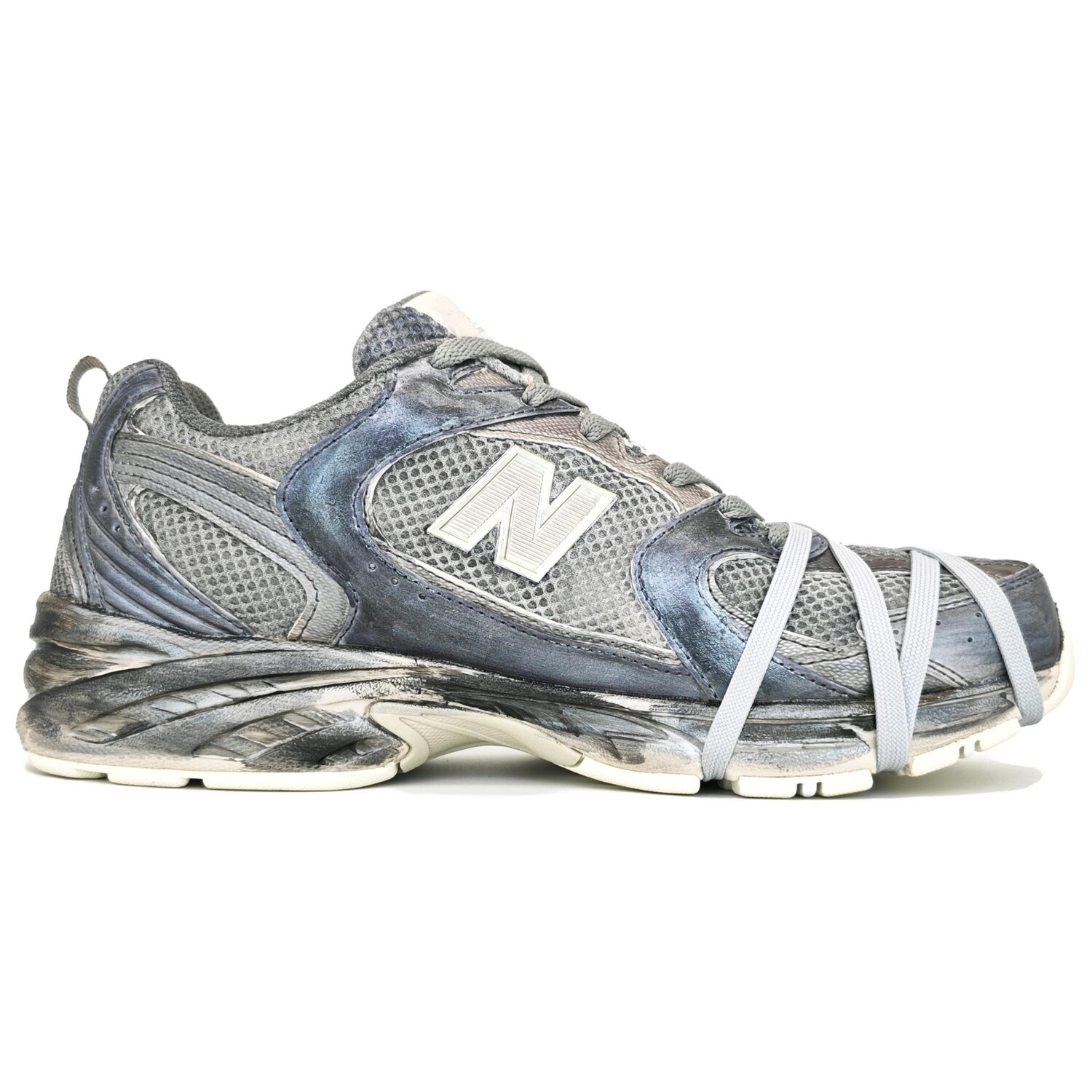 Кроссовки New Balance NB 530 Wear-Resistant Slip-Resistant, серебристо-серый/бежевый — фото 2