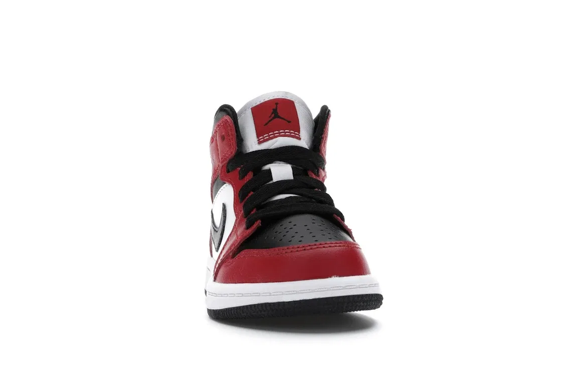 Детские кроссовки Lifestyle с принтом Jordan 1 Mid Chicago Toe (PS) Jordan, Black Gym Red-Black — фото 2