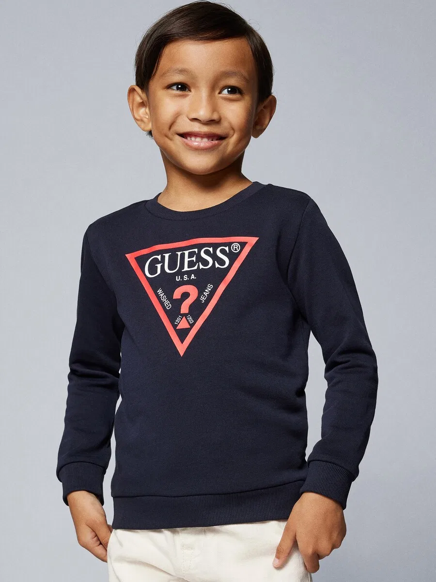 Детская толстовка GUESS KIDS темно-синего цвета — фото 2