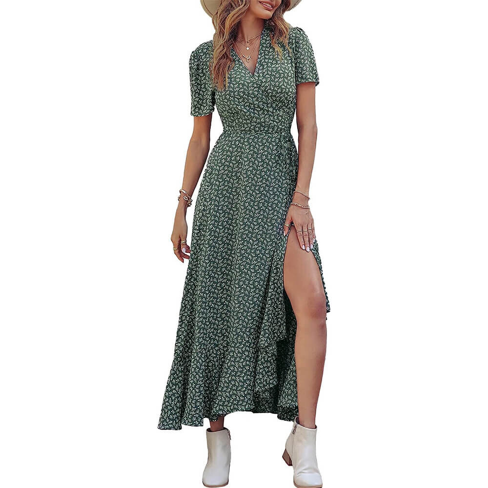 

Платье-макси PrettyGarden Wrap, темно-зеленый