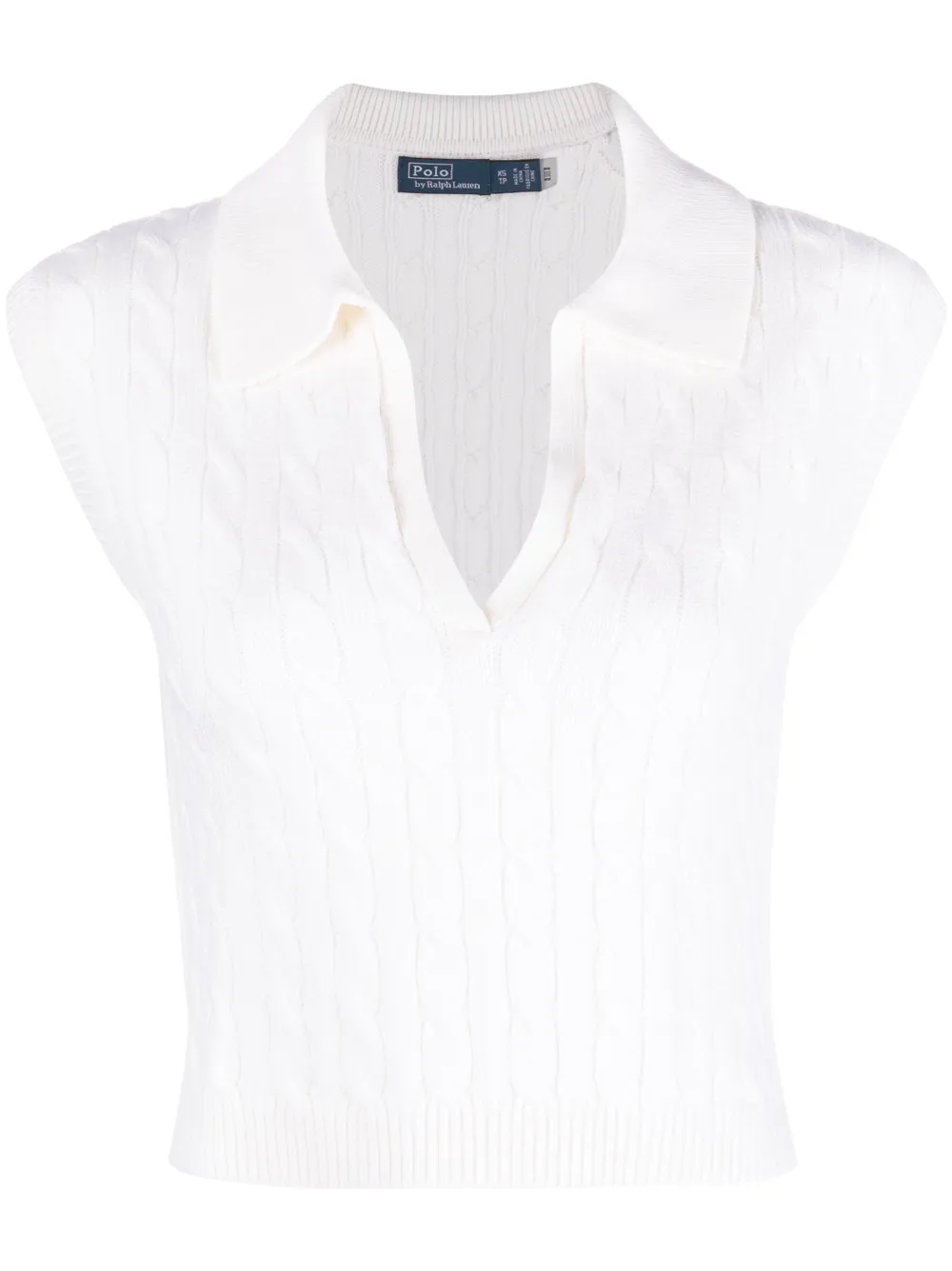 

Джемпер фактурной вязки с V-образным вырезом Polo Ralph Lauren, бежевый