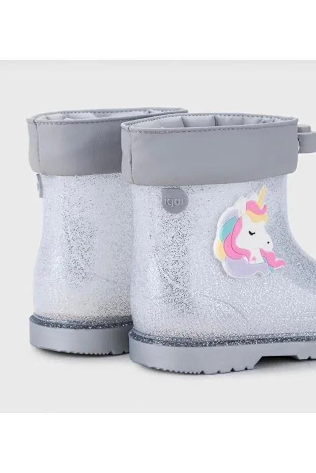 Детские сапоги для девочек водонепроницаемые Rain Boots Igor, Gray — фото 4