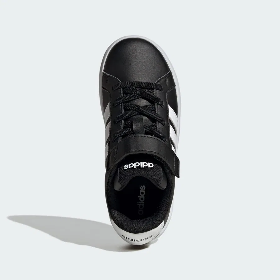 Детские спортивные кроссовки с эластичными шнурками Grand Court 3.0 adidas, Черно-белый — фото 4