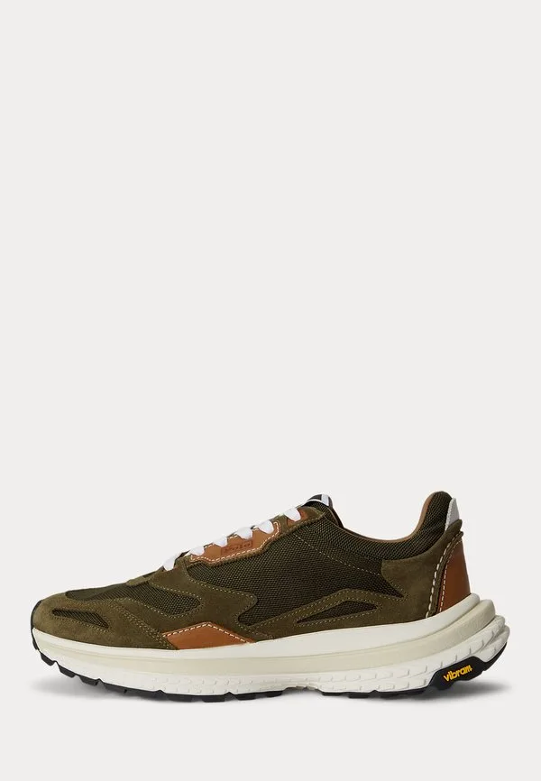 Современные кроссовки modern trainer 200 с замшевыми вставками Polo Ralph Lauren, Olive Green