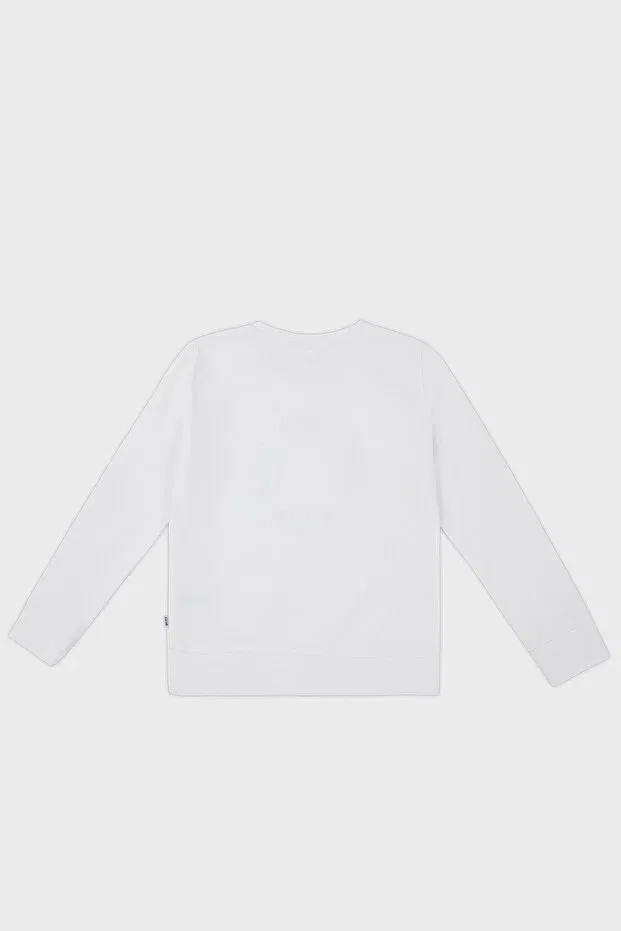 Детские свитшот для девочек хлопковый Hugo Boss, White — фото 2