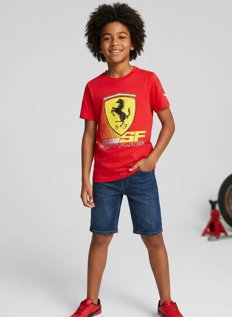 Футболка с принтом Scuderia Ferrari, красная — фото 2