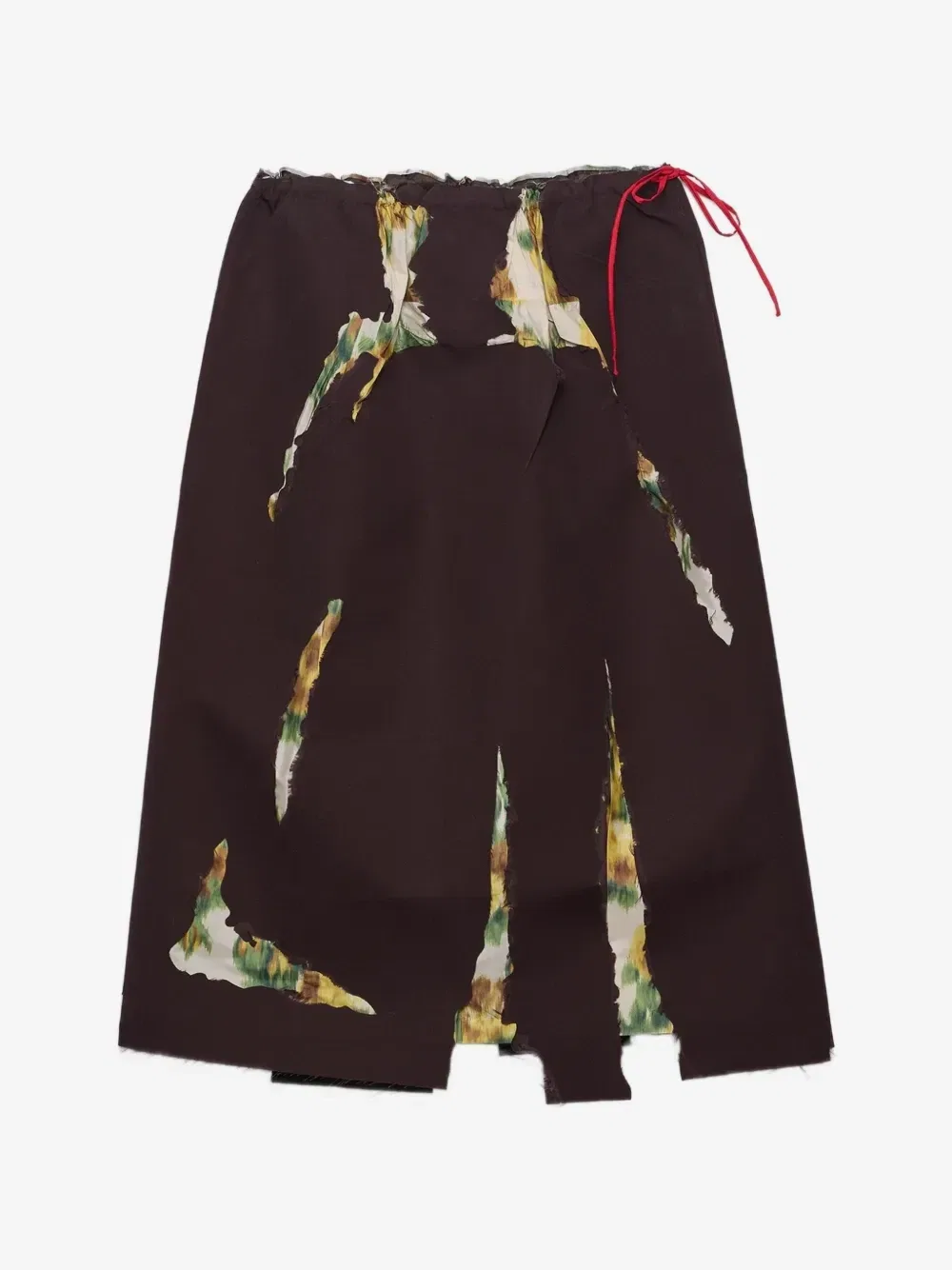 Юбка из габардина с эффектом деворе Prada, коричневый