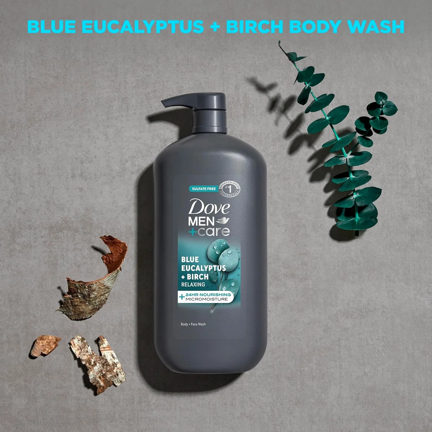 Dove Men + Care Гель для душа и лица Dove Men+Care Blue Eucalyptus Birch, 887 мл — фото 3