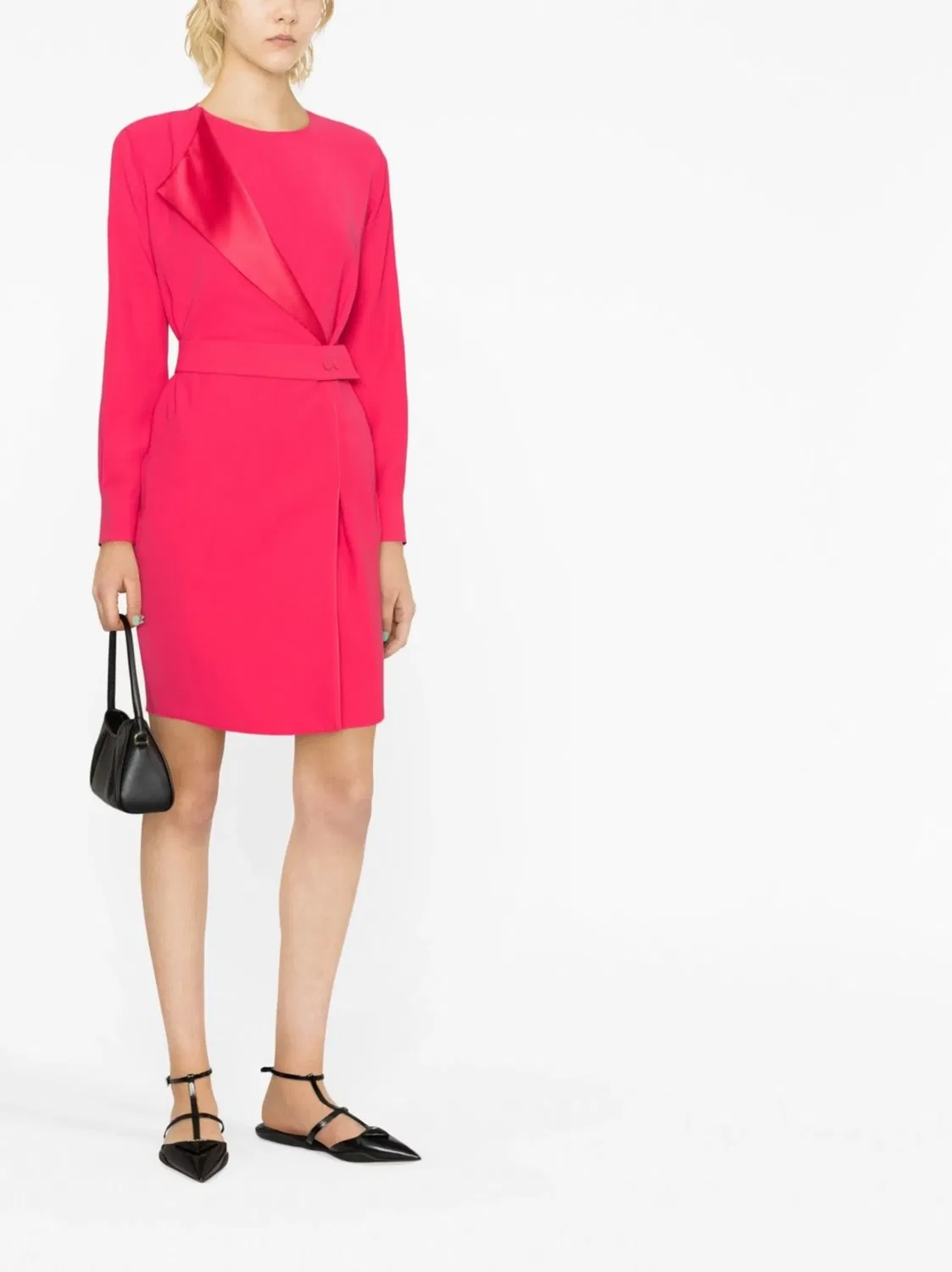 Мини-платье из технического кадра Emporio Armani, розовый — фото 3