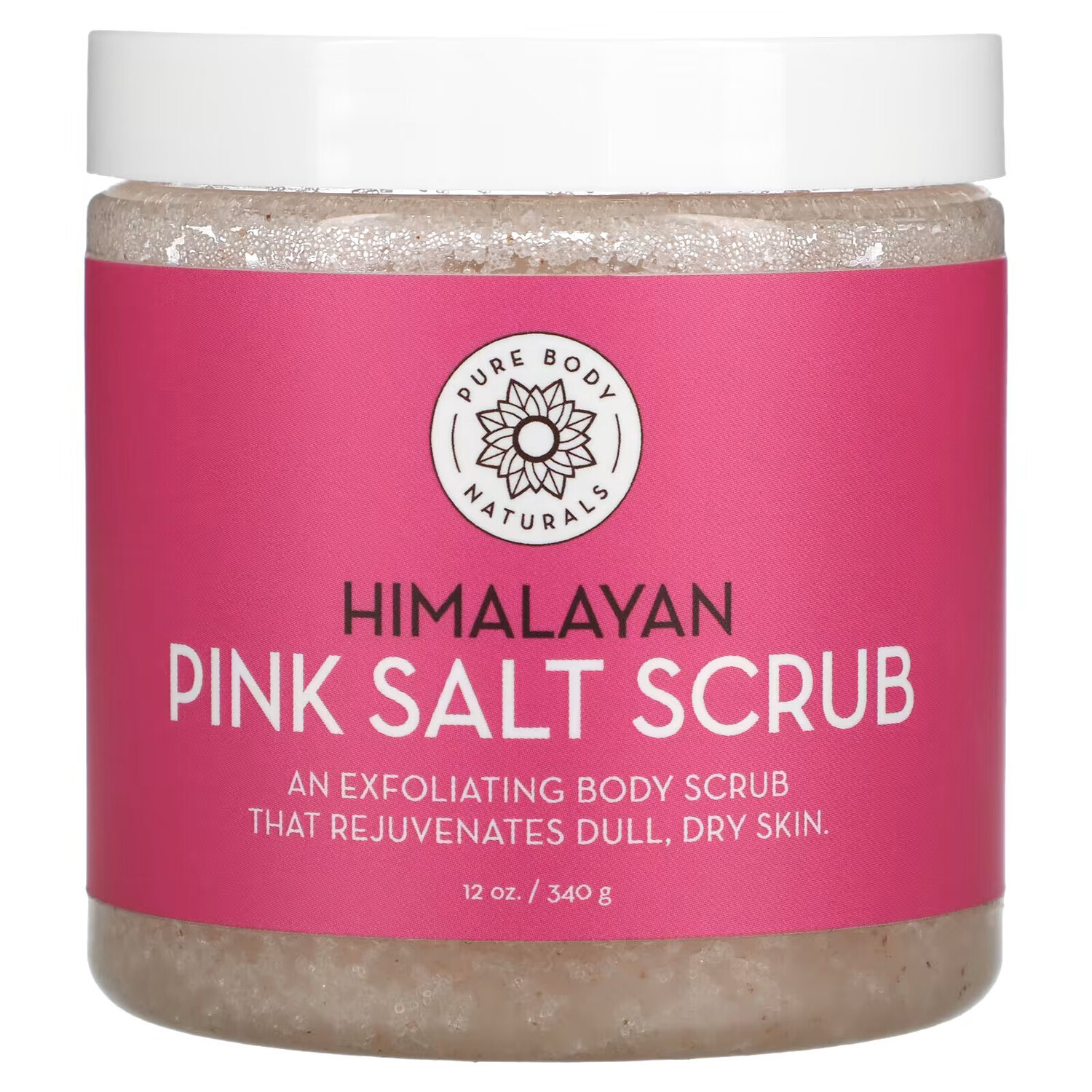 

Pure Body Naturals, скраб с гималайской розовой солью, 340 г (12 унций)