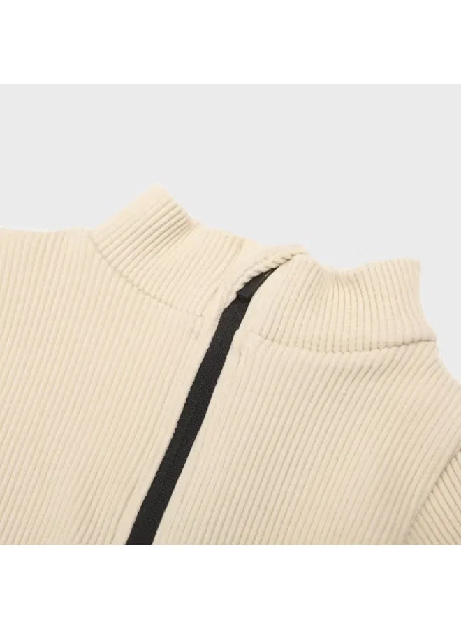 Комплект спортивный с вертикальными полосками Zara, светлый хаки — фото 4
