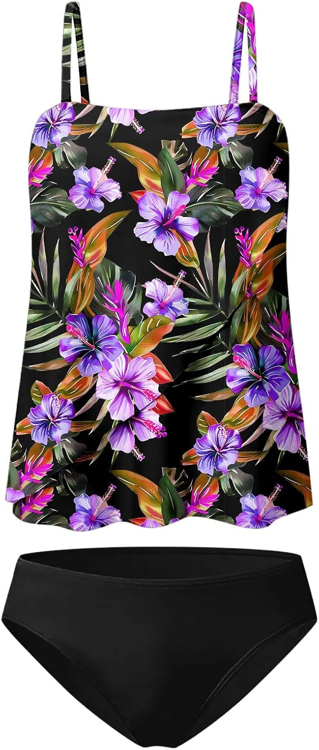 Женский танкини с эффектом утяжки без бретелек, Multicolor — фото 3