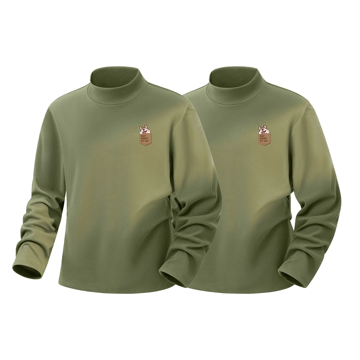 Детское футболка с длинным рукавом Tonlion, Цвет: Military green+Military green