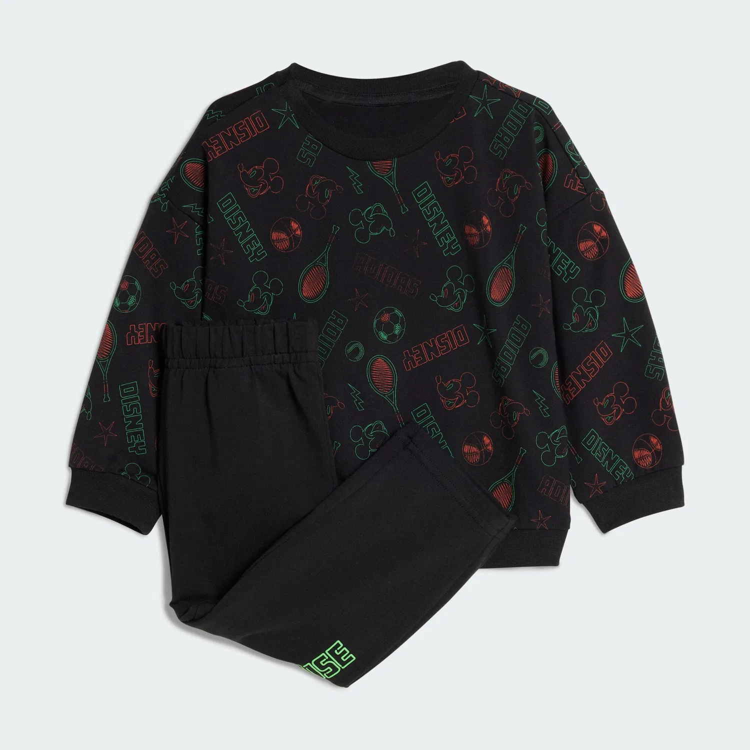 Детский спортивный костюм с принтом Disney Micky Maus Adidas, Schwarz Mango Grun