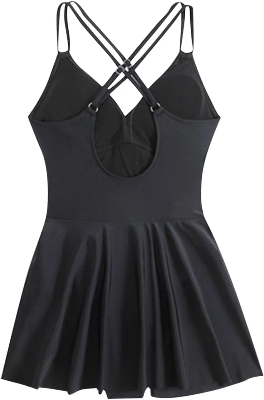 Женский цельный купальник с утяжкой живота Generic, Black — фото 3
