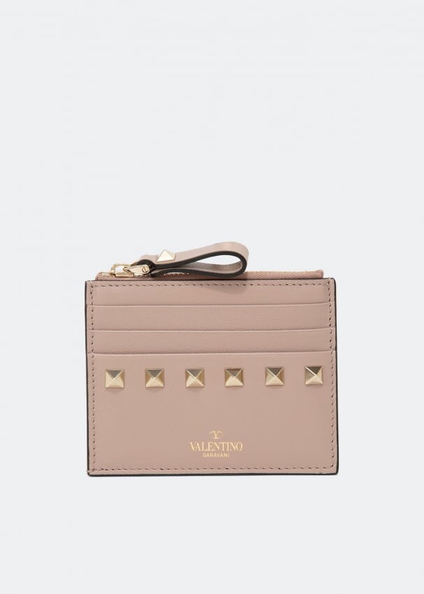 

Картхолдер VALENTINO GARAVANI Rockstud cardholder, бежевый