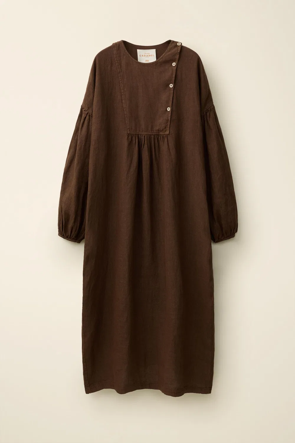 Платье из 100% льна, созданное в сотрудничестве Caramel London и Zara., Chocolate — фото 3
