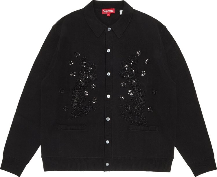 

Кардиган Supreme Beaded Appliqu Cardigan 'Black', черный