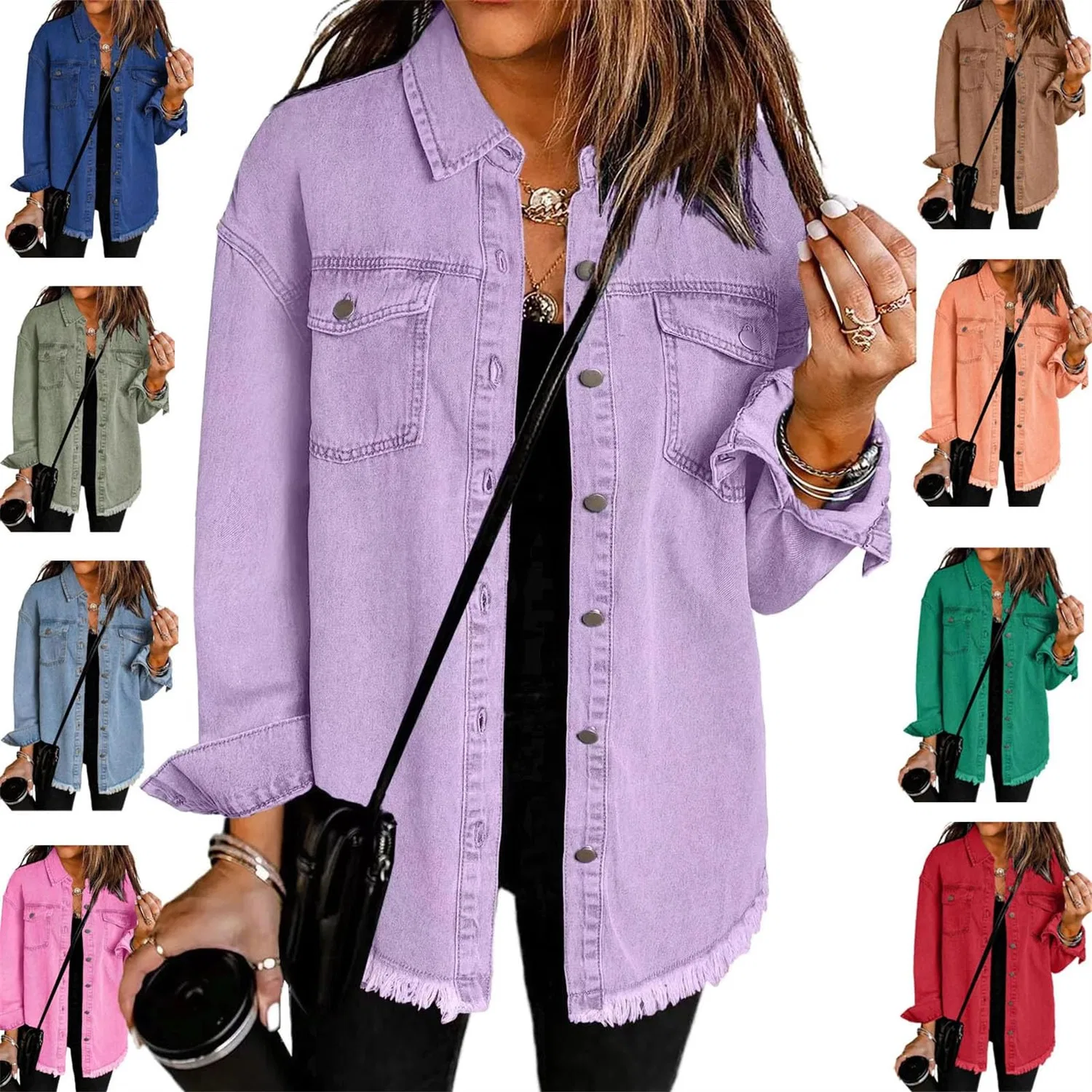 Женское джинсовое пальто oversize с пуговицами, Viola