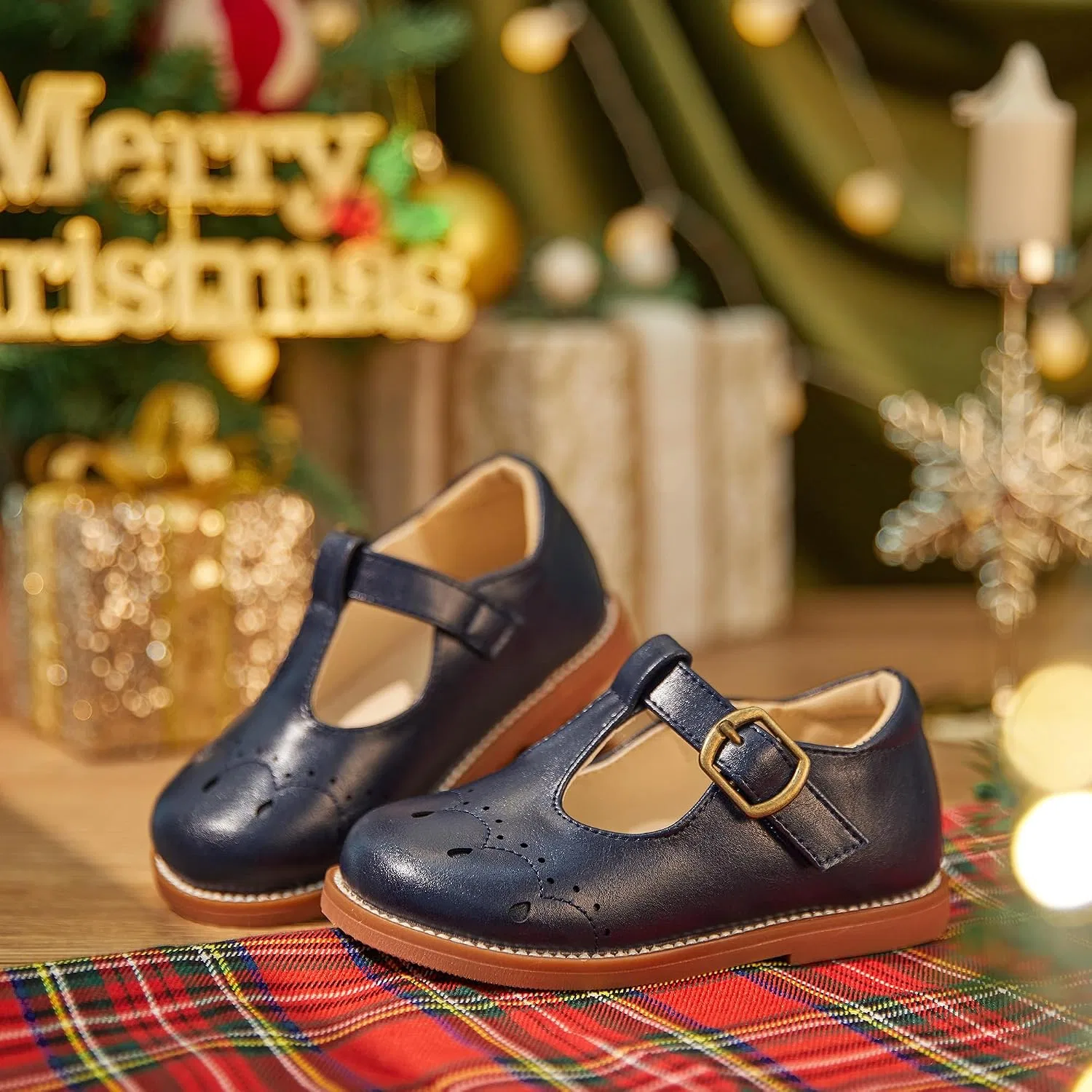 Детские туфли-оксфорды для девочек Mary Jane Felix & Flora, Navy Blue — фото 4