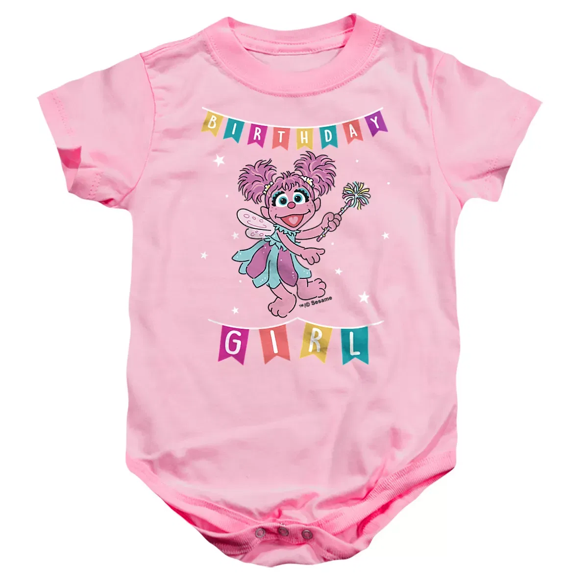 Детское боди для девочек с коротким рукавом Baby Abby Birthday Girl Sesame Street, Pink