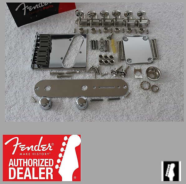 

Fender American Telecaster Chrome Hardware Set с тюнерами Modern 6 Saddle Bridge US Tele 099-0807-100 099-0807-100 American Standard Telecaster Bridge Assembly