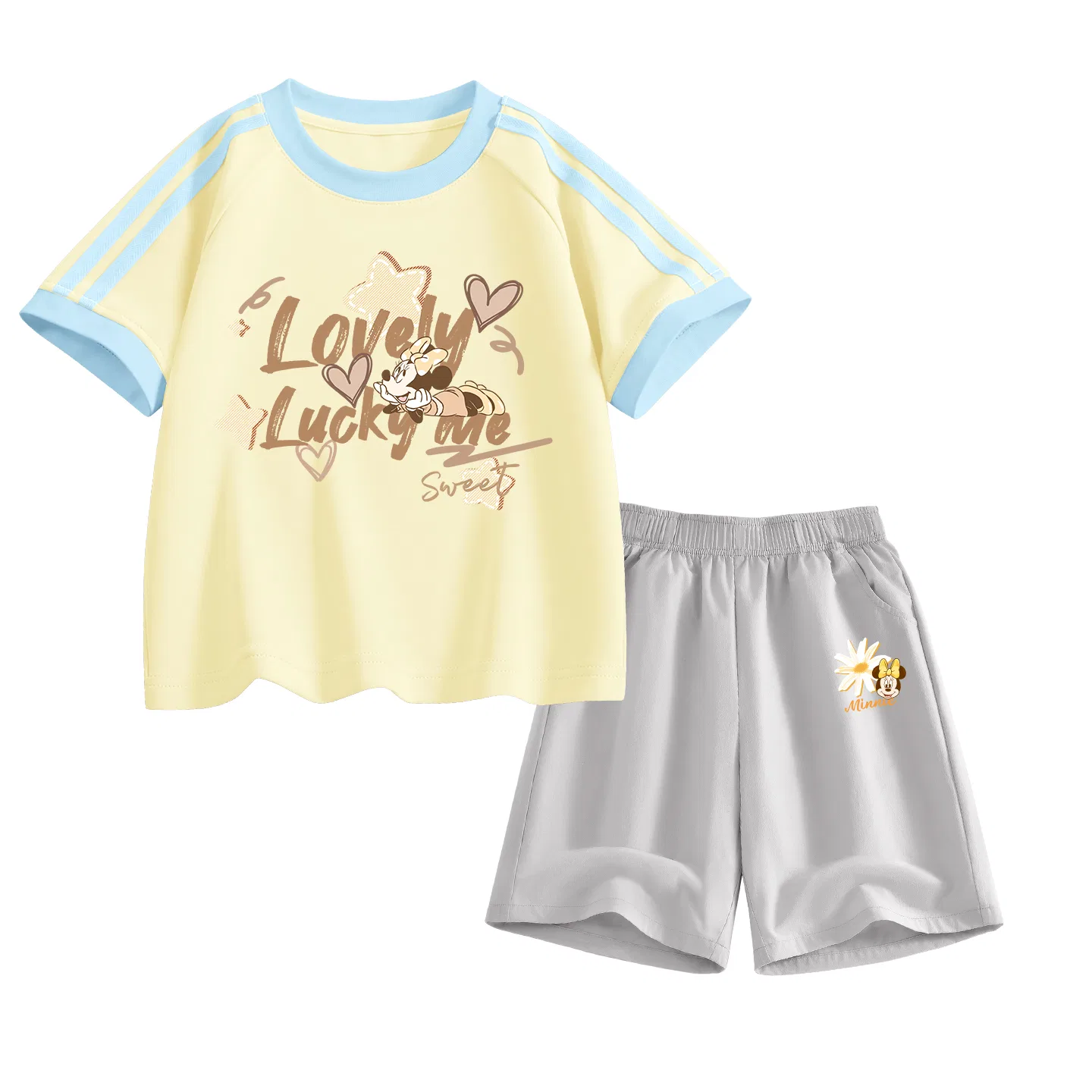Детский спортивный костюм Disney Kids Casual Sportswear, хлопок, желто-серый