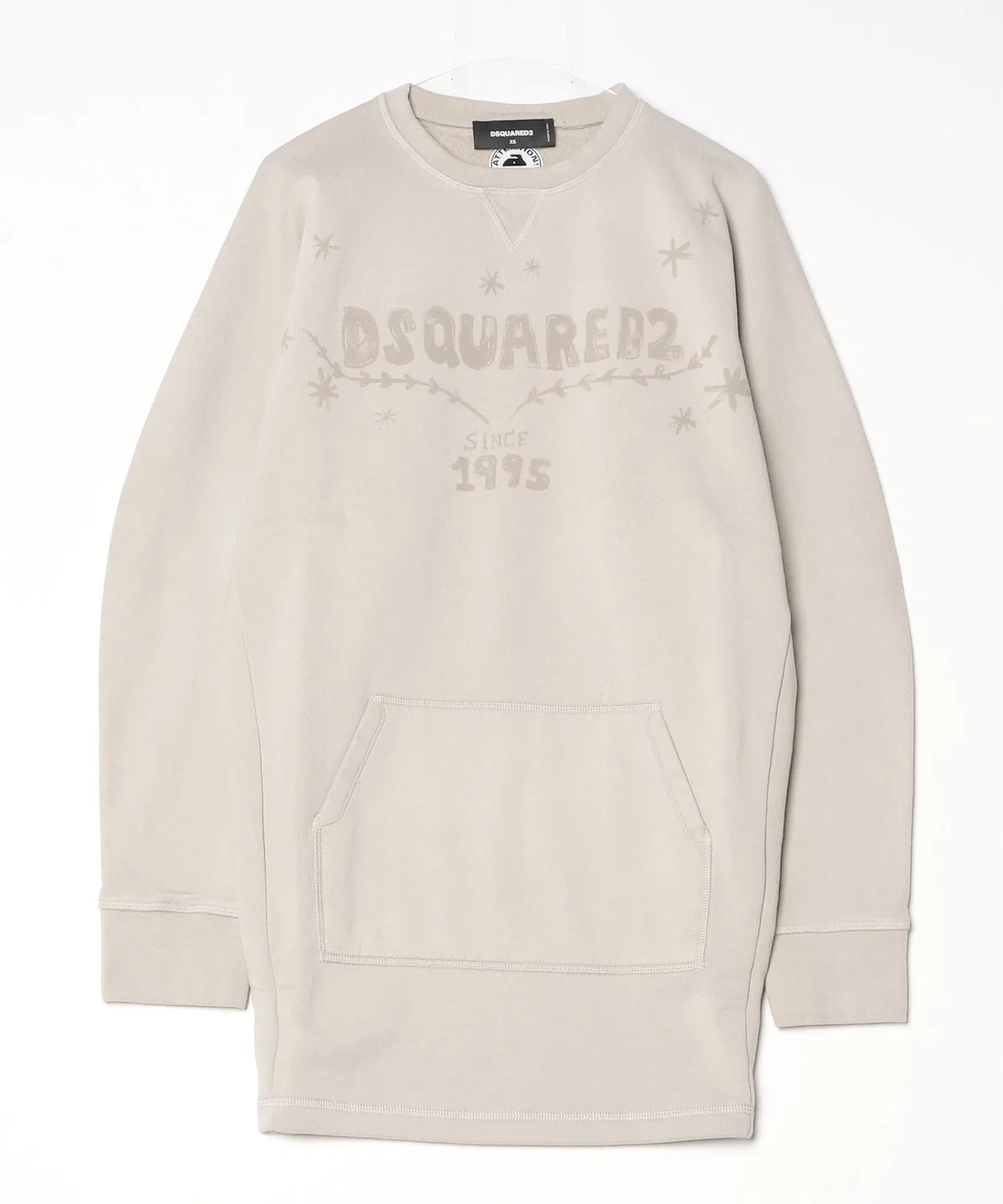 Женское платье из футера с длинным рукавомDSQUARED2, Ivory