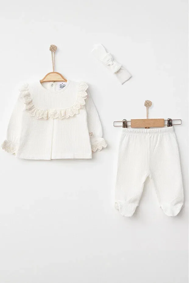Детский комплект для новорожденных девочек хлопковый Qbaby, White