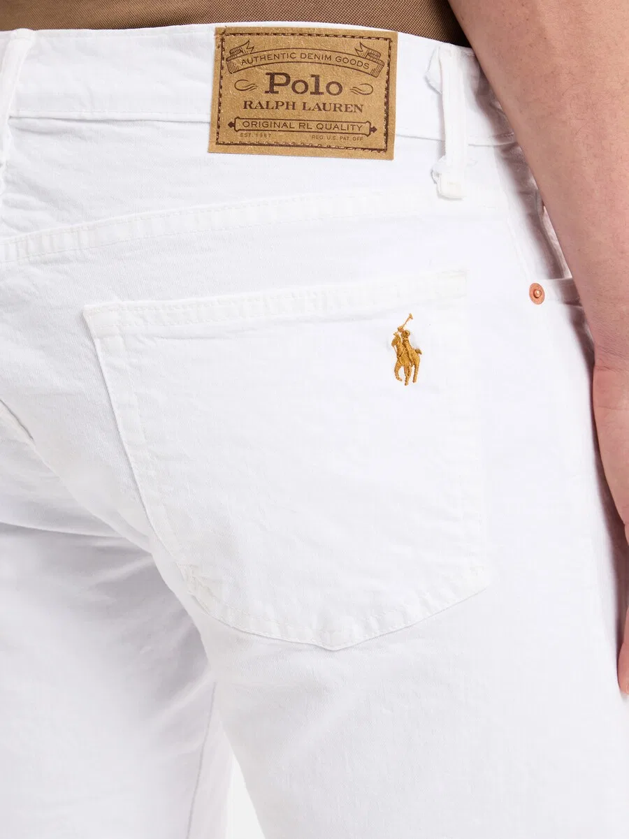 Брюки-чиносы зауженного кроя Polo Ralph Lauren белого цвета — фото 4