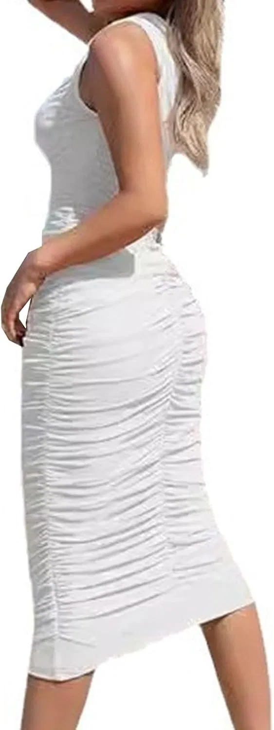 Женское коктейльное платье с одним плечом Bodycon, White — фото 4