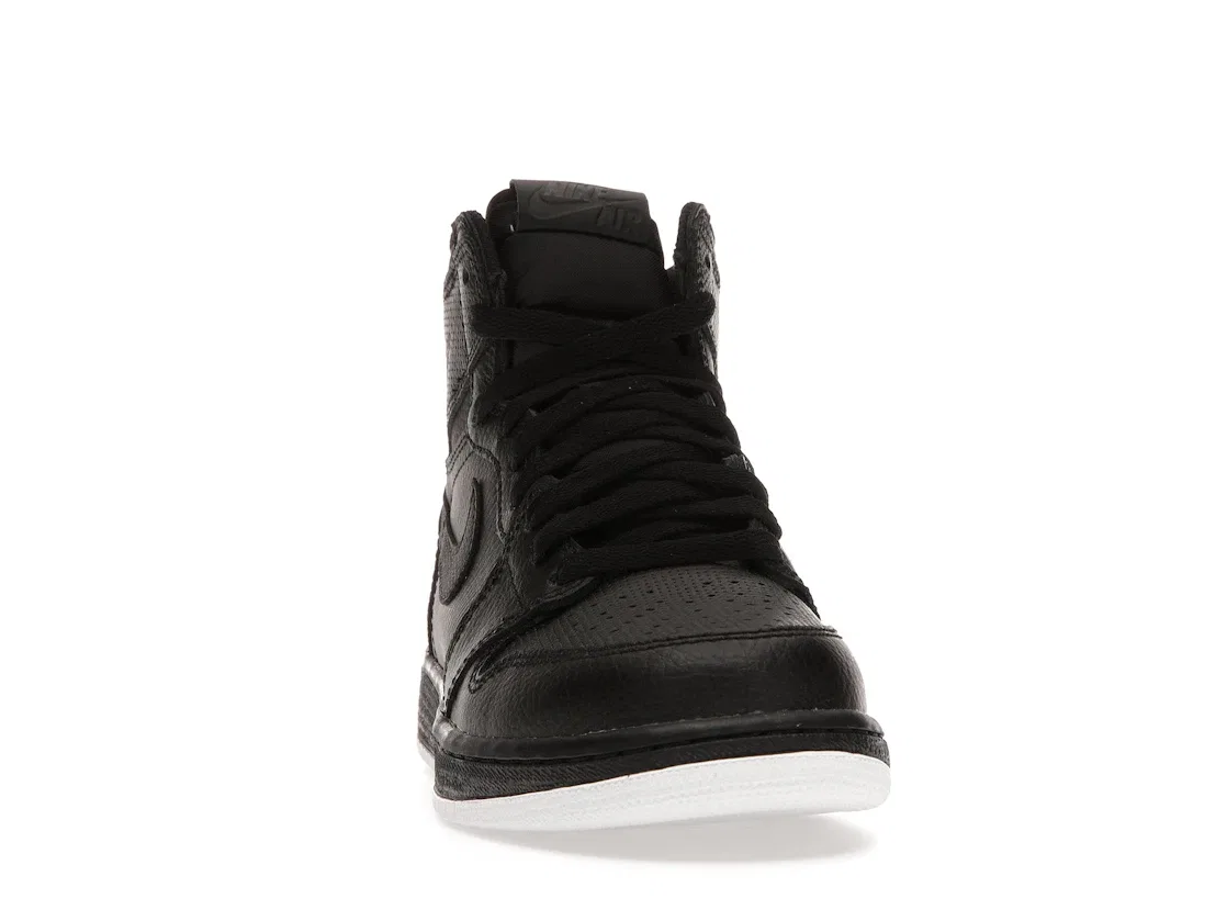 Детские кроссовки для мальчиков с перфорацией Jordan 1 Retro High Jordan, Black/White-Black — фото 2