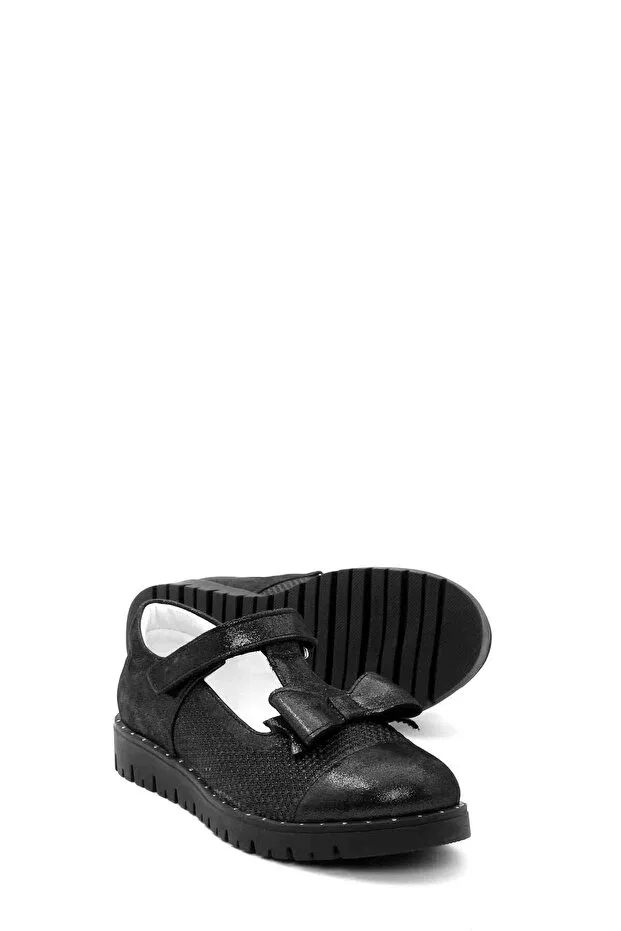 Детские повседневные туфли для девочек из натуральной кожи Fast Step, Black Satin — фото 3