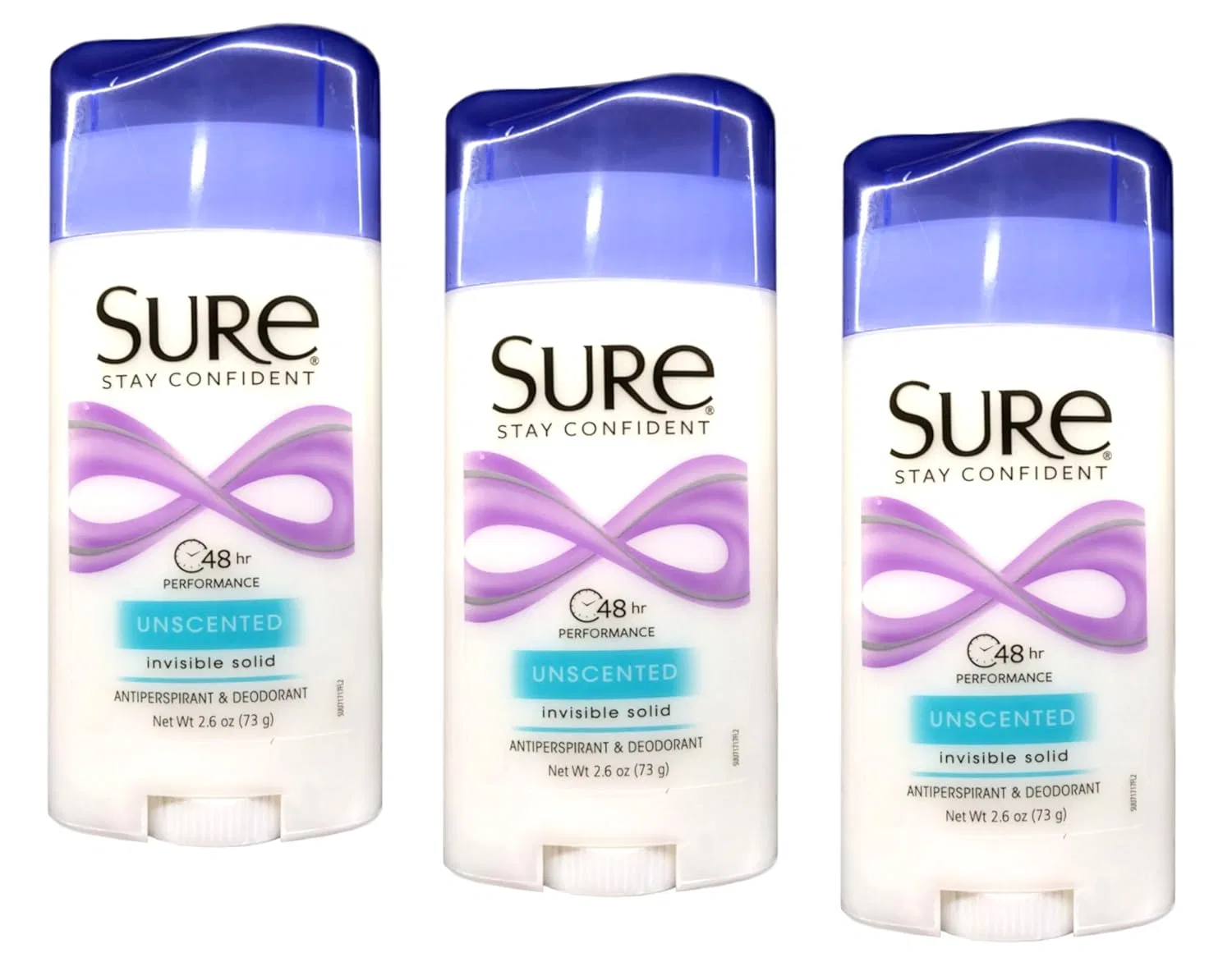 Дезодорант Invisible Solid Unscented, Sure, 3 шт., 221 г