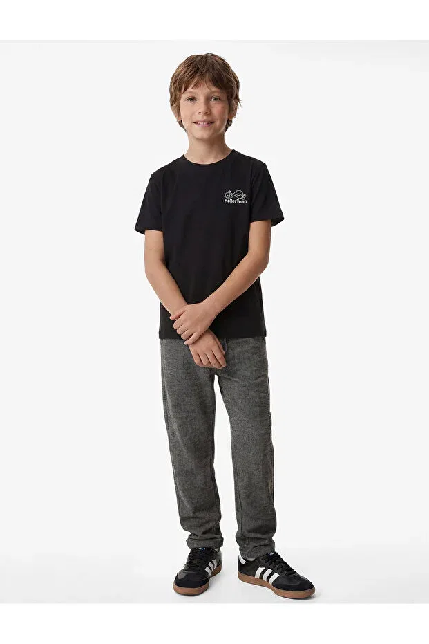 Детские спортивные штаны для мальчиков с карманами Piqué fabric drawstring waist pocketed sweatpants Koton, Brown — фото 2