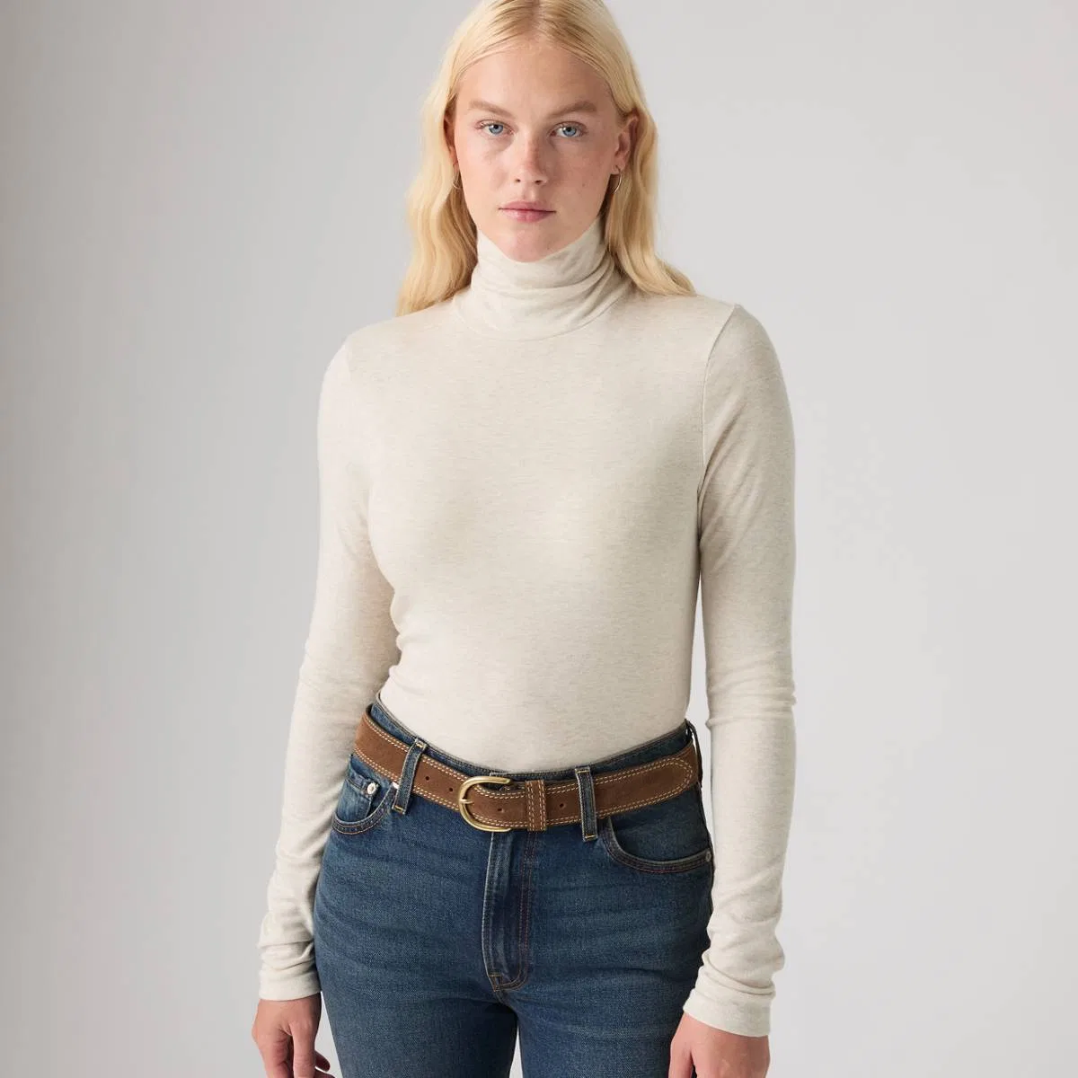 Водолазка с длинными рукавами Mia для многослойного ношения Levi's, Oatmeal Heather - White