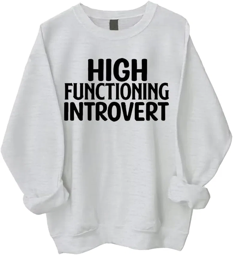 Мужской свитшот с принтом High Functioning Introvert, серый