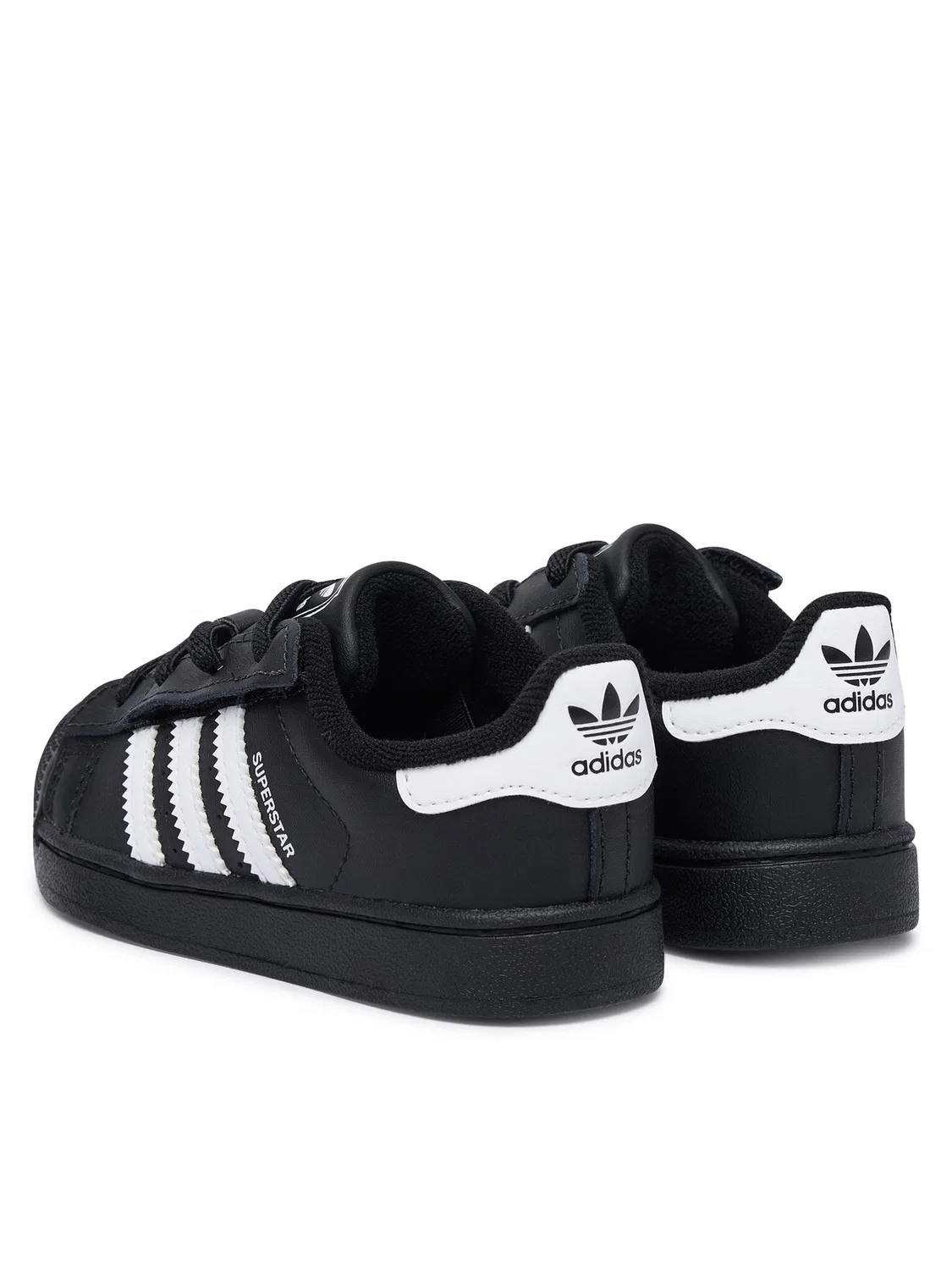 Кроссовки для мальчика Superstar Elastic Lace Adidas, черный — фото 3