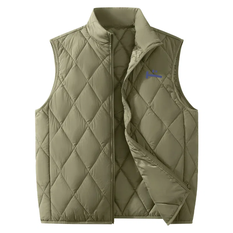 Детский жилет с воротником-стойкой MINISO, Windproof Thermal Gray Green (Blue Mood Chest Logo)