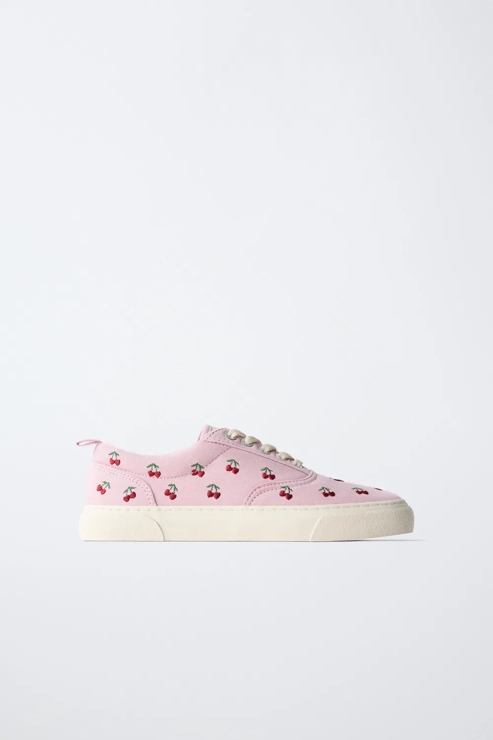 Хлопковые кроссовки с вышивкой ZARA, Pink — фото 2