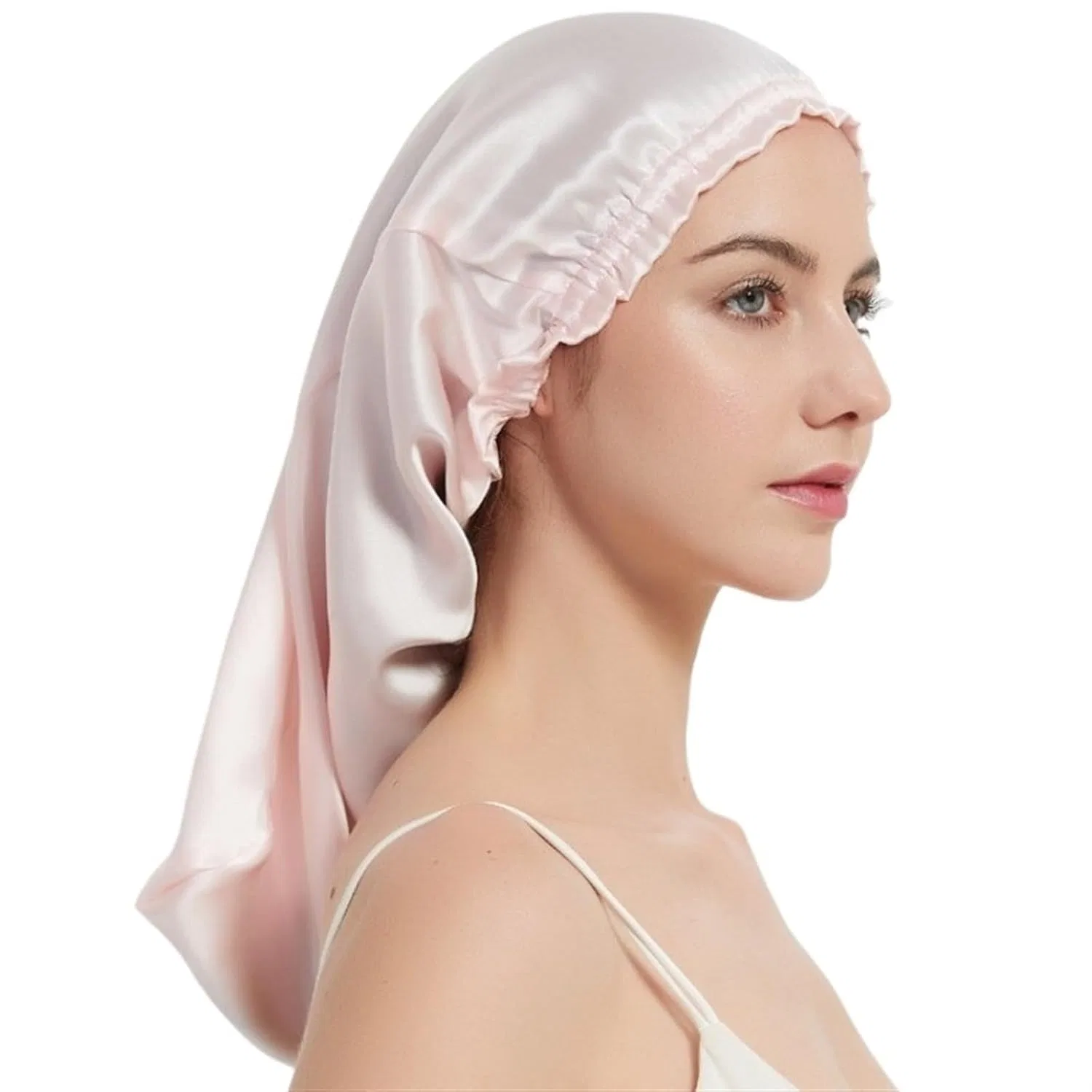 Шапочка для душа из майлберри шелка, на резинке, Light Pink Bflcwstd
