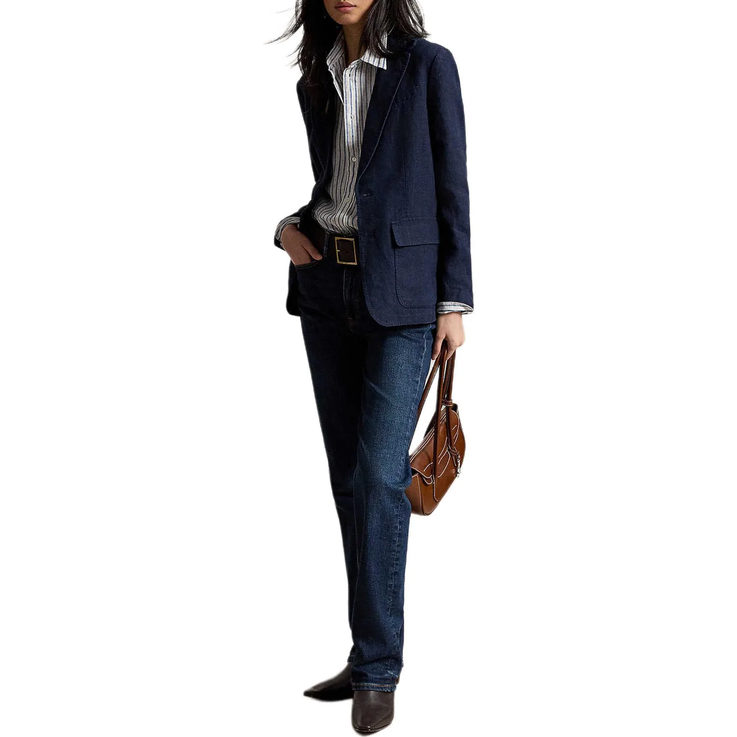 Женский деловой костюм с лацканами Dark Blue Polo Ralph Lauren, Dark Blue — фото 4
